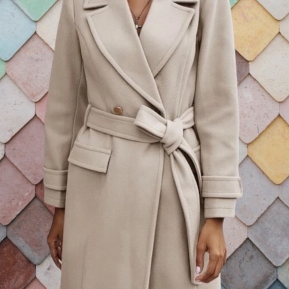 Belted Trench Pea Coat - Picture 6 of 7